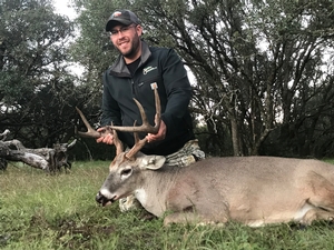 Chris McDonald made a great shot on this 125 inch 8 point Bronze buck!