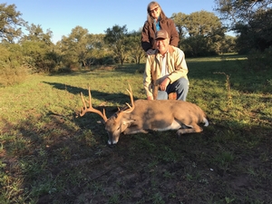 11 point 139 inch buck taken by Bill Whiteley. Celebrating with his wife Lori!