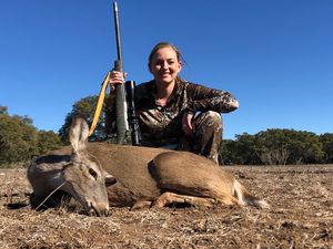 Brittany with her Whitetail Doe.