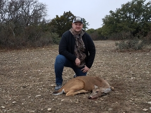 Craig Roark with his whitetail doe.