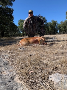 Tyler Morris with his Blackbuck doe taken with his bow.