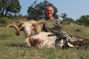 Travis Lamensdorf from Oregon took this Trophy Texas Dall Ram with his Bow 