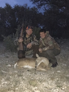 Frank and his son Ber celebrating Franks whitetail doe.