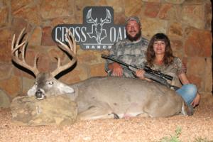 Jill Guillory with her Trophy 171 inch 12 point buck and her Trophy Husband Jeremy.