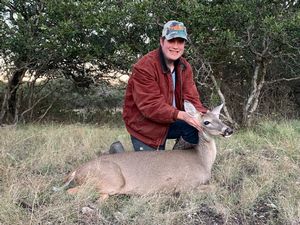 Fletcher with his doe.