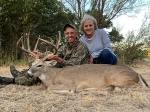 Bernie and his with Cathy Celebrating Bernies biggest buck to date.