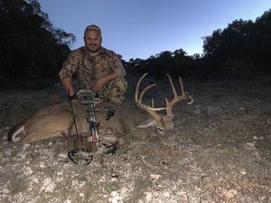 Jesse S. with his 145 Inch Buck Taken with a Bow!