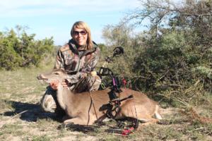 Jamie Silva with her first ever bow Kill, a whitetail Doe. Congrats Jamie!