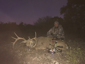 Jeremy Guillory with his 143 inch 13 point taken with his bow.