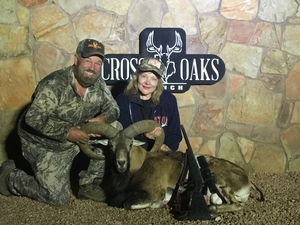 Judy Sellin with her Iranian Red Sheep Ram. Gold SCI and unofficial #66. Frank was her assistant guide on this hunt!