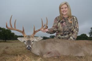 Beautiful 150 inch 11 point Whitetail Buck taken by MaryGrace Koehn of Mississippi. Great Job!