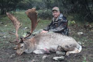 Bernie White of Mississippi took this Fallow Buck after a long stalk in the rain!