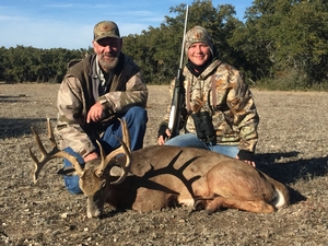 Heather Celebrating her Buck with Cody.