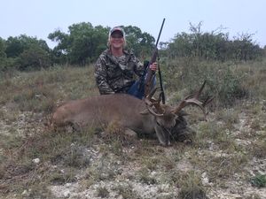 Heather B. With her 143 Inch 15 point Buck.