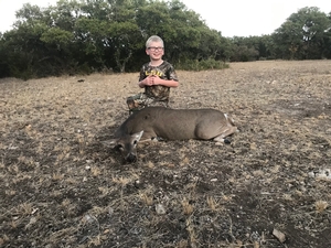 Brawlen Stickell made a great shot on this Whitetail Doe, his first deer! Great Job!