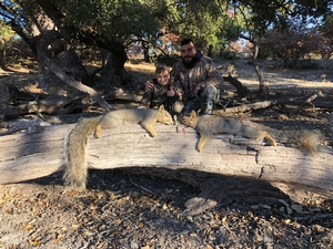 Dycen with his Dad Jesse, on his first ever hunting trip. Was able to get some Trophy Squirrels!